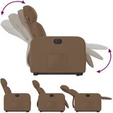  Električni naslonjač na podizanje od tkanine smeđi | Eponuda.com