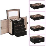 vidaXL Jewellery Box 5-Layer z ogledalom zaklenljivo črno | Shoptok.si