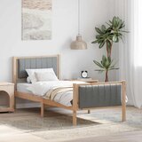  Okvir kreveta s uzglavljem Smeđa i svijetlo siva 75 x 190 cm | shoptok.hr
