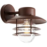 QAZQA Industriële wandlamp roestbruin IP44 - Shell