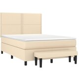  Krevet s oprugama i madracem krem 140x200 cm od tkanine | shoptok.hr