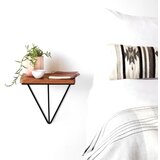Woody Fashion Wr037 WalnutBlack Decorative Wooden Wall Shelf