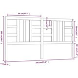  Posteljno vzglavje medeno rjavo 206x4x100 cm trdna borovina, (20647288) | Shoptok.si