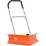 vidaXL Kotna lopata za sneg z raztegljivim ročajem oranžna jeklo | Shoptok.si