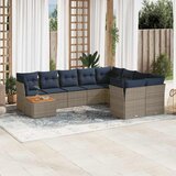  10-dijelni set vrtnih sofa od poliratana s jastucima sivi | shoptok.hr