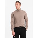 Ombre Knitted men's RELAXED FIT sweater with patterns - navy blue | Shoptok.si