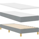 vidaXL Postelja s škatlastim vzmetenjem z vzmetnico Svetlo siva 80x200 cm Tkanina | Shoptok.si