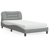  The Living Store Postelja z vzmetnico svetlo siva 100x200 cm blago - Postelja, (21500079) | Shoptok.si