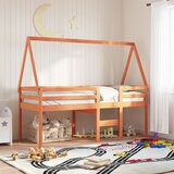 vidaXL Streha za otroško posteljo voščeno rjava 199x95,5x88cm borovina | Shoptok.si