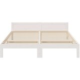  Posteljni okvir brez vzmetnice bel 180x200 cm trdna borovina | Shoptok.si