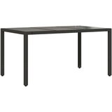  5-dijelni vrtni blagovaonski set s jastucima od poliratana crni Crna 150 x 90 x 75 cm | shoptok.hr