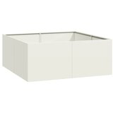 Maison Chic Cvetlični Lonec - Cvetlično korito Bela 100x100x40 cm Jeklo, (21790286) | Shoptok.si