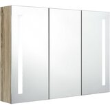  LED kupaonski ormarić s ogledalom 89 x 14 x 62 cm boja hrasta | shoptok.hr