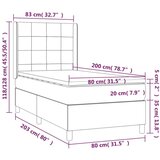  Krevet box spring s madracem LED smeđesivi 80 x 200 cm tkanina | shoptok.hr