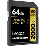 Lexar SD 64GB 2000x SDHC UHS-II card, 300MB/s read 260MB/s write C10 V90 U3 | shoptok.hr