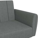  Kavč dvosed z ležiščem in stolčkom za noge temno sivo blago | Shoptok.si