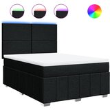 vidaXL Krevet s oprugama i madracem crni 140x200 cm od tkanine | shoptok.hr