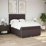 vidaXL Box spring postelja z vzmetnico temno rjava 160x200 cm blago, (21305094) | Shoptok.si