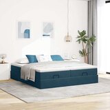  Otomanski okvir kreveta s madracima plavi 180x200cm baršunasti | Eponuda.com