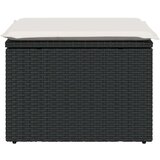 vidaXL Vrtni stolček z blazino črn 55x55x37 cm poli ratan | Shoptok.si