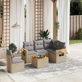  6-dijelni set vrtnih sofa s jastucima bež od poliratana | shoptok.hr