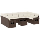  10-dijelni set vrtnih sofa od poliratana s jastucima smeđi | shoptok.hr