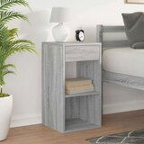 vidaXL Nočna omarica z predalom siva sonoma 35x34x66,5 cm | Shoptok.si