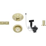 Blanco pribor satin gold infino set 1x3,5" (skodelica, infino okrasna rozeta, c-prelivni prelivni set), z daljincem okrogel dvigalnik satin gold | Shoptok.si
