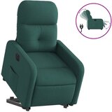 vidaXL Električni naslanjač s funkcijo vstajanja temno zeleno blago, (20927292) | Shoptok.si