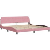 vidaXL Postelja z vzmetnico roza 200x200 cm žamet | Shoptok.si