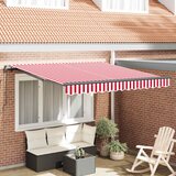  Skrovita tenda Crvena i bijela 350 x 250 cm Poliester i čelik | shoptok.hr