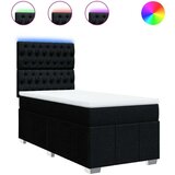 vidaXL Box spring postelja z vzmetnico črna 90x200 cm blago | Shoptok.si