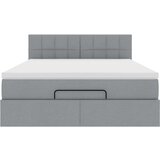 vidaXL Otomanski posteljni okvir z vzmetnico siv 140x200 cm blago | Shoptok.si