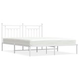The Living Store Kovinski posteljni okvir z vzglavjem bel 160x200 cm - Posteljni Okvir, (21525263) | Shoptok.si