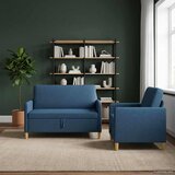  Set sofe s pohranom 2 pcs Plava Poliester | shoptok.hr