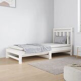 The Living Store Izvlečna dnevna postelja bela 2x(90x190) cm trdna borovina - Dnevna Postelja, (21508811) Cene