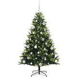 vidaXL Umjetna zložljiva božićna jelka 150 LED Zelena 150 cm PVC in PE | Shoptok.si