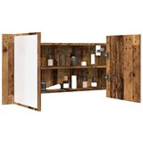vidaXL LED ormarić s ogledalom boja staro drvo 90x12x45 cm drveni | shoptok.hr