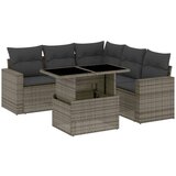  6-dijelni set vrtnih sofa od poliratana s jastucima sivi | shoptok.hr