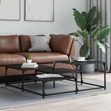  Stolić za kavu crni 107x107x40 cm od konstruiranog drva | shoptok.hr