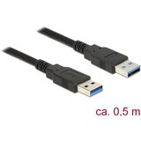 Delock USB kabel USB 3.2 gen. 1 (USB 3.0) USB-A vtič\, USB-A vtič 0.50 m črna pozlačeni konektorji 85059, (20416458) | Shoptok.si