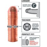 Pipedream X-TENSION Mega 1 - realistična nožnica za penis (17,7 cm) - naravna | Shoptok.si