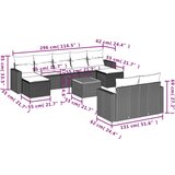  10-dijelni set vrtnih sofa s jastucima crni od poliratana | shoptok.hr