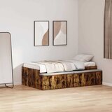  Krevetna konstrukcija s ladicama Dimljeni hrast 100 x 200 cm | shoptok.hr