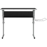  Radni stol crno-sivi 110x53x(58-87) konstruirano drvo i čelik | shoptok.hr