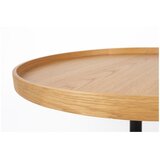 White Label Okrogla klubska mizica z mizno ploščo v hrastovem dekorju v naravni barvi ø 70 cm Yuri L – | Shoptok.si