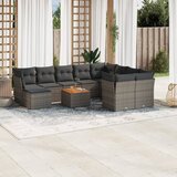 vidaXL 11-dijelni set vrtnih sofa od poliratana s jastucima sivi | shoptok.hr