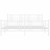  Metalni okvir kreveta uzglavlje i podnožje bijeli 180x200 cm | shoptok.hr
