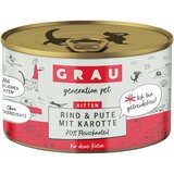 GRAU Kitten brez žit 6 x 200 g - Govedina, puran & korenje Cene