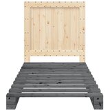 Okvir za krevet s uzglavljem sivi 90x200 cm masivna borovina | shoptok.hr
